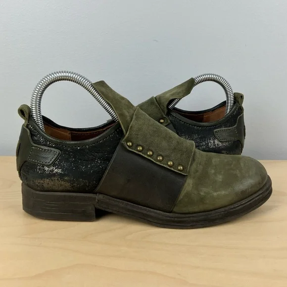 A.S. 98 Airstep Women’s Size 37 / 6.5-7 Green Suede Leather Low Oxford Shoes - Picture 2 of 11